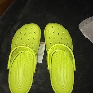yellow/green classic crocs size 10 men 12 women
